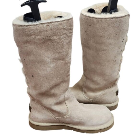 UGG AUSTRALLIA S/N 5734 WOMENS ROSEBERRY LACE UP BOOTS SHEEPSKIN FUR LINED Sz 7 - Picture 8 of 11